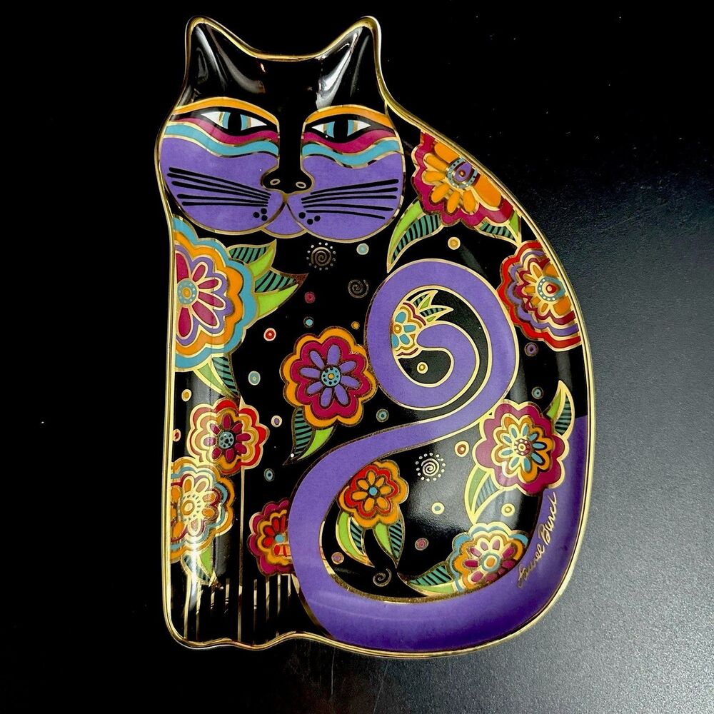 Laurel Burch Feline Fantasy Royal Doulton Cat Plate Franklin Mint 1995 8” Decor - Picture 2 of 16